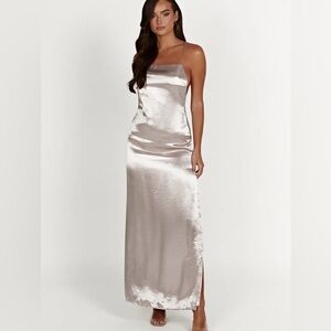 Meshki Whitney Wetlook Maxi Dress - Bronze
